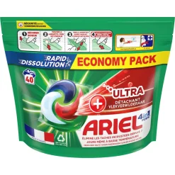 Ariel Pods+ Vloeibaar Wasmiddelcapsules + Ultra Vlekverwijderaar - 3 X 40 Wasbeurten - 120 Wasbeurten