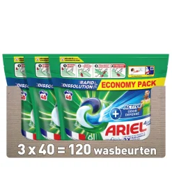 Ariel Pods+ Vloeibaar Wasmiddelcapsules + Actieve Geurbestrijding- 3 X 40 Wasbeurten - 120 Wasbeurten