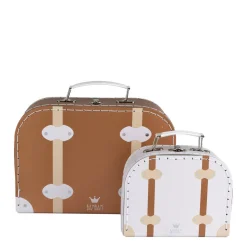 Bambam Travel Suitcase Vintage White Small