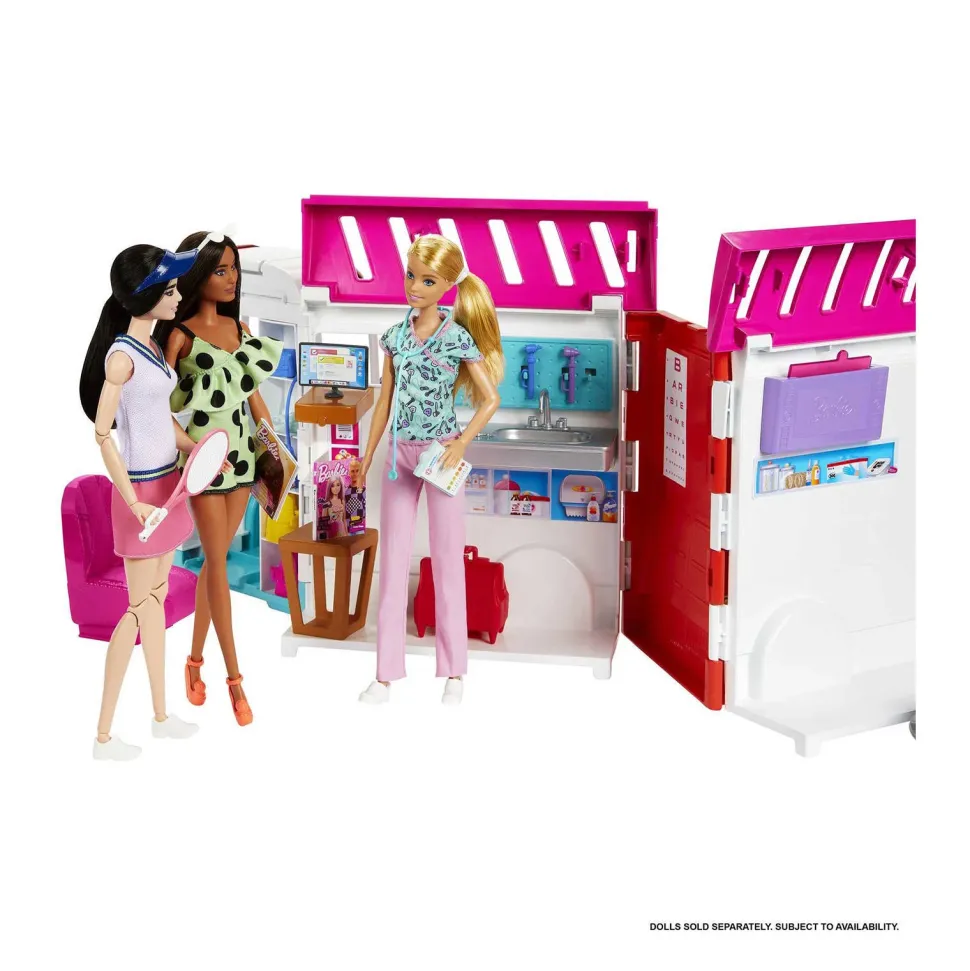 Barbie 2-In-1 Speelset Ambulance En Kliniek
