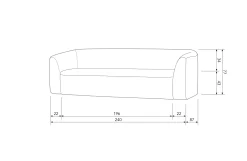 Bepurehome 3-Zitsbank Sloping