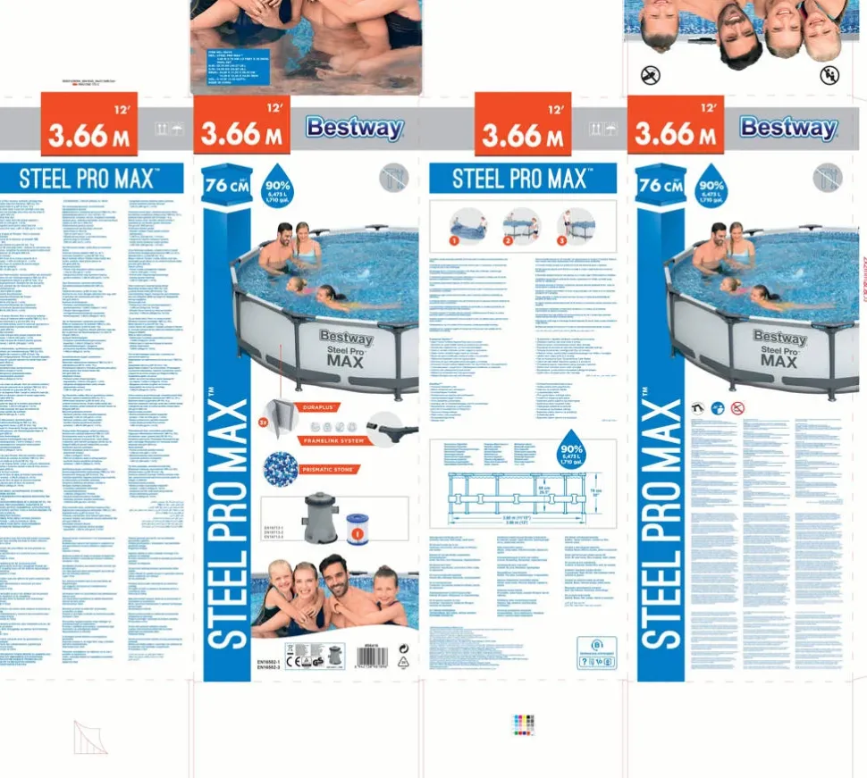 Bestway Steel Pro Max 56416 Bestway Steel Pro Max Zwembad + Filterpomp 366 Cm