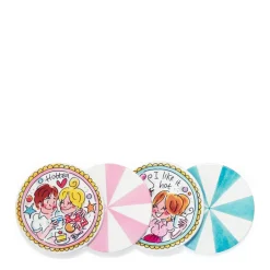 Blond Amsterdam Onderzetters Even Bijkletsen (Set Van 4)