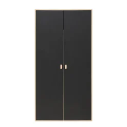 Bopita 2-Deurskast Lucas Mat Zwart/Naturel