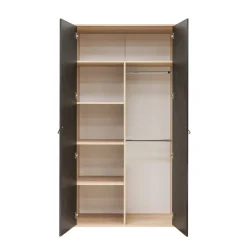 Bopita 2-Deurskast Lucas Mat Zwart/Naturel