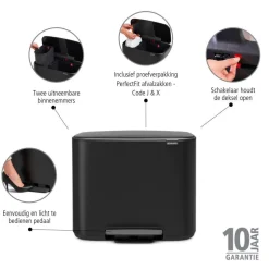 Brabantia Bo Pedaalemmer (23L+11L)