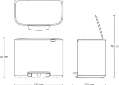 Brabantia Bo Pedaalemmer (23L+11L)