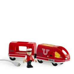 Brio Houten Oplaadbare Rode Passagierstrein Met Usb Kabel - 33746