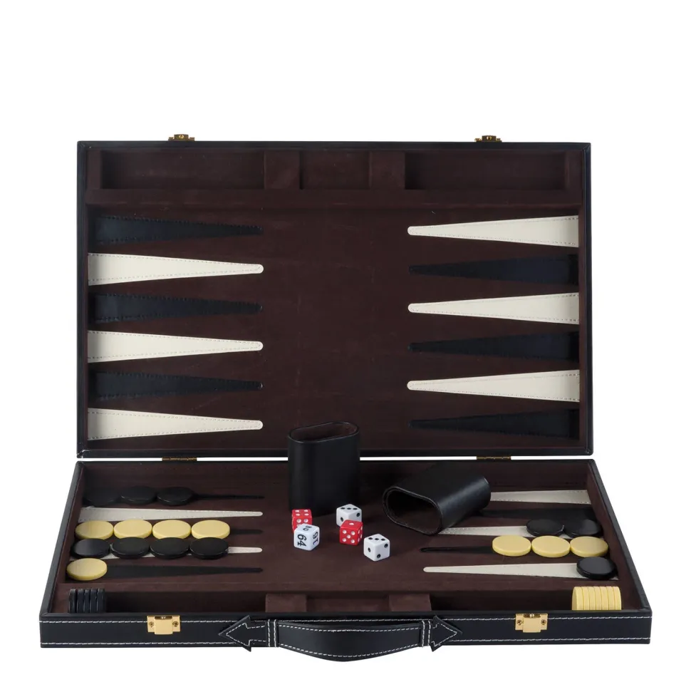 Buffalo Backgammon Ingelegd 46 X 30 Cm Zwart Backgammon Ingelegd Zwart (46X30 Cm)