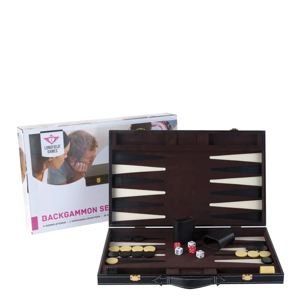 Buffalo Backgammon Ingelegd 46 X 30 Cm Zwart Backgammon Ingelegd Zwart (46X30 Cm)