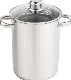 Casalupo Casalupo Aspergepan Met Glazen Deksel - Rvs - O 16 Cm / 4.0 Liter