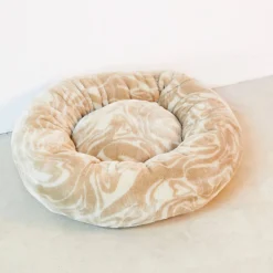 Dogguo Honden/Katten Mand O70X20 Cm Fluffy Plush Swirl Patroon Beige Maat M