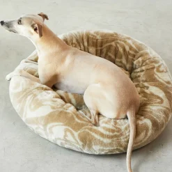 Dogguo Honden/Katten Mand O70X20 Cm Fluffy Plush Swirl Patroon Beige Maat M