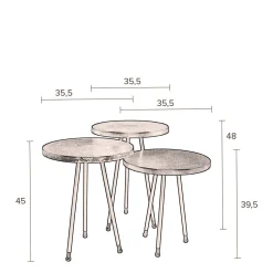 Dutchbone Bijzettafel Alim (Set Van 3)