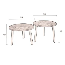 Dutchbone Bijzettafel Mundu (Set Van 2)