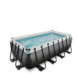 Exit Black Leather Zwembad 400X200X122Cm Met Filterpomp