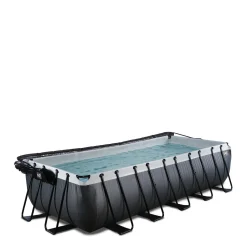 Exit Black Leather Zwembad 540X250X122Cm Met Overkapping En Zandfilterpomp