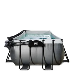 Exit Black Leather Zwembad 540X250X122Cm Met Overkapping En Zandfilterpomp