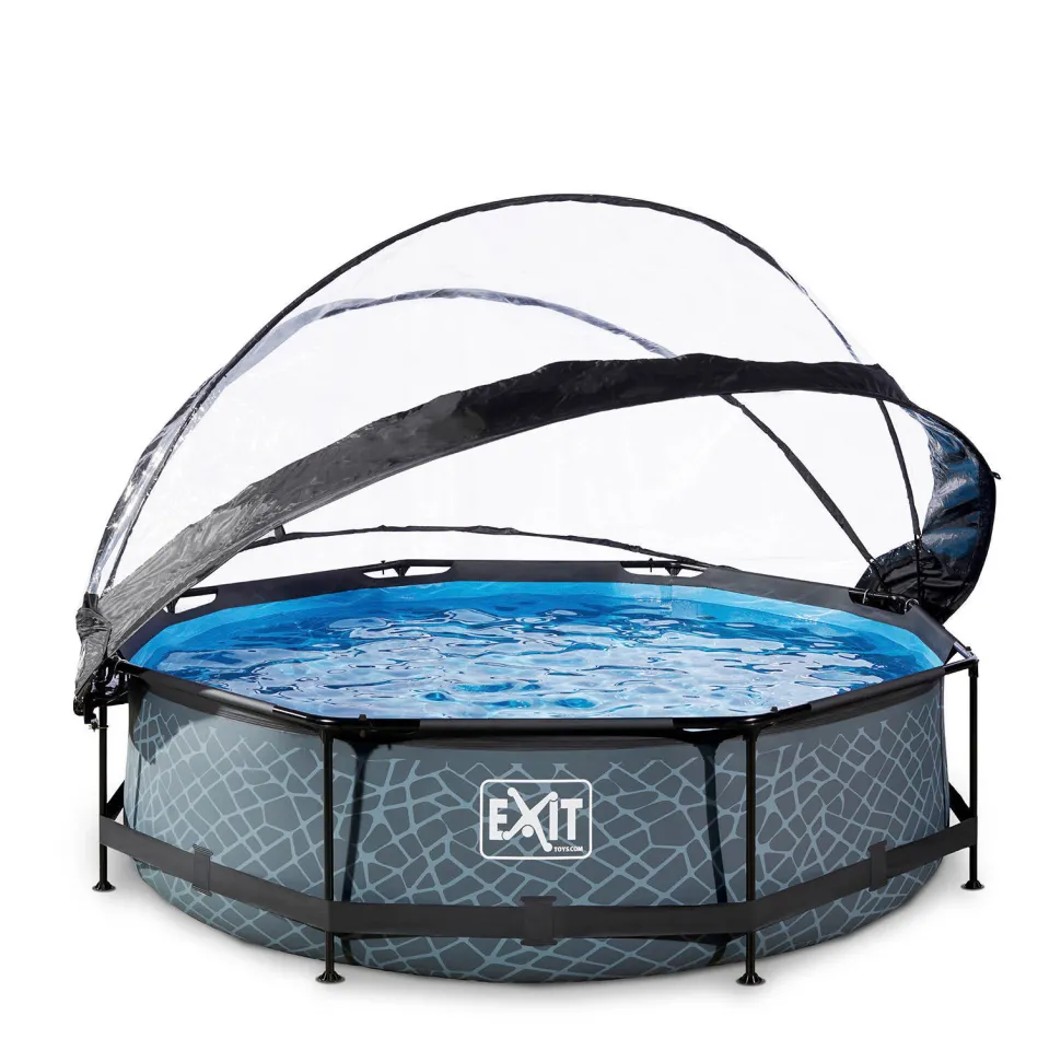 Exit Frame Pool O300X76Cm Grijs Met Overkapping