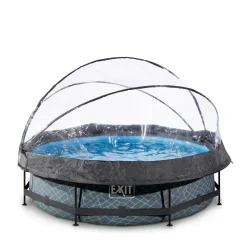 Exit Frame Pool O300X76Cm Grijs Met Overkapping