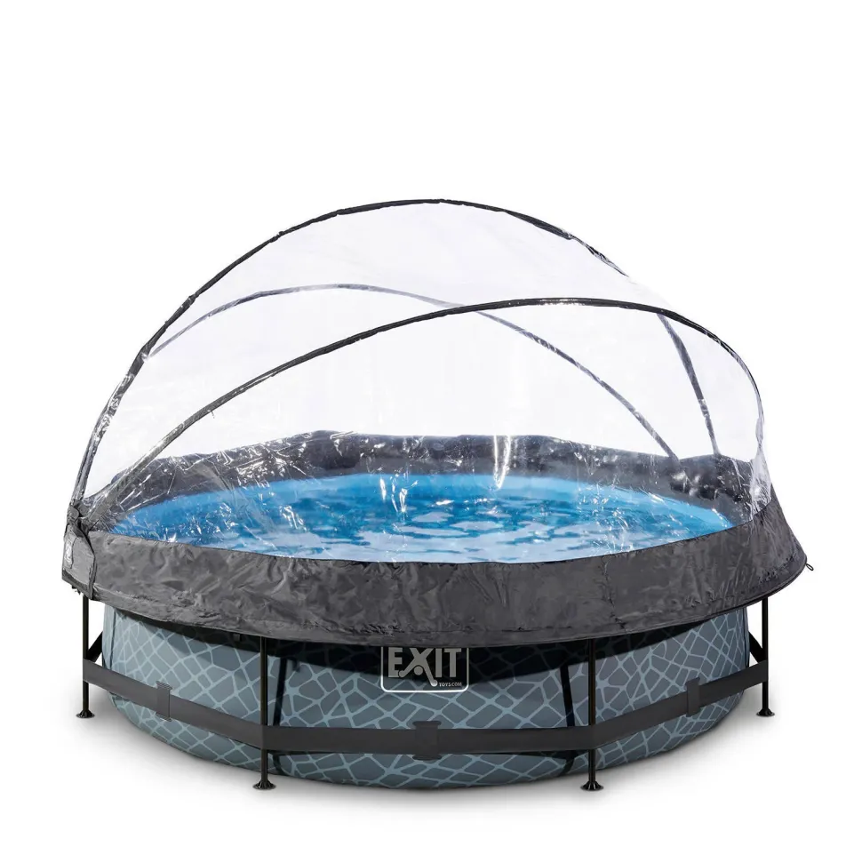 Exit Frame Pool O300X76Cm Grijs Met Overkapping