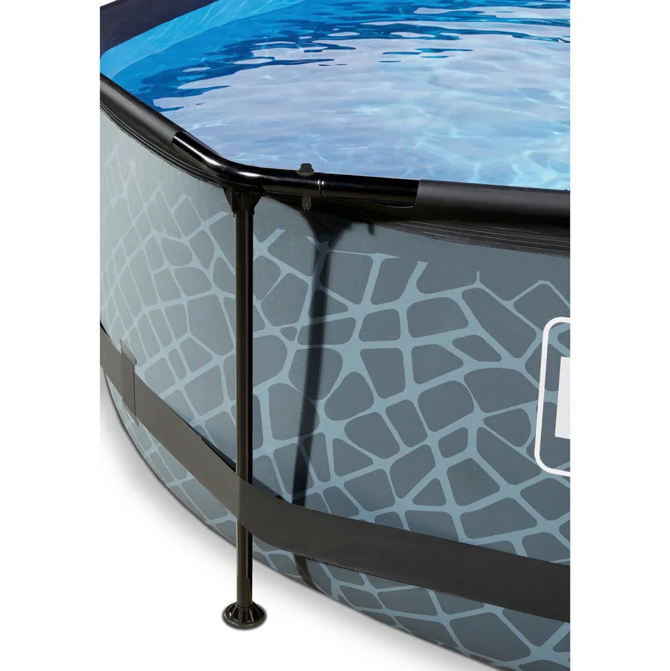 Exit Frame Pool O300X76Cm Grijs Met Overkapping