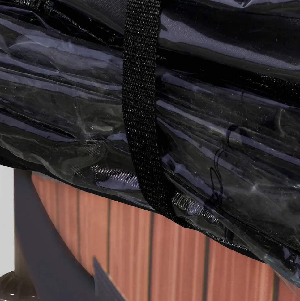 Exit Frame Pool O360X76Cm Houtbruin Met Overkapping