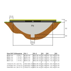 Exit Silhouette Ground Trampoline 214X153 Cm