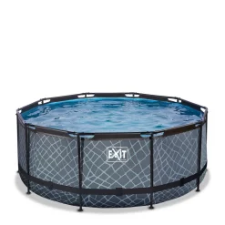 Exit Stone Zwembad O360X122Cm Met Filterpomp Grijs