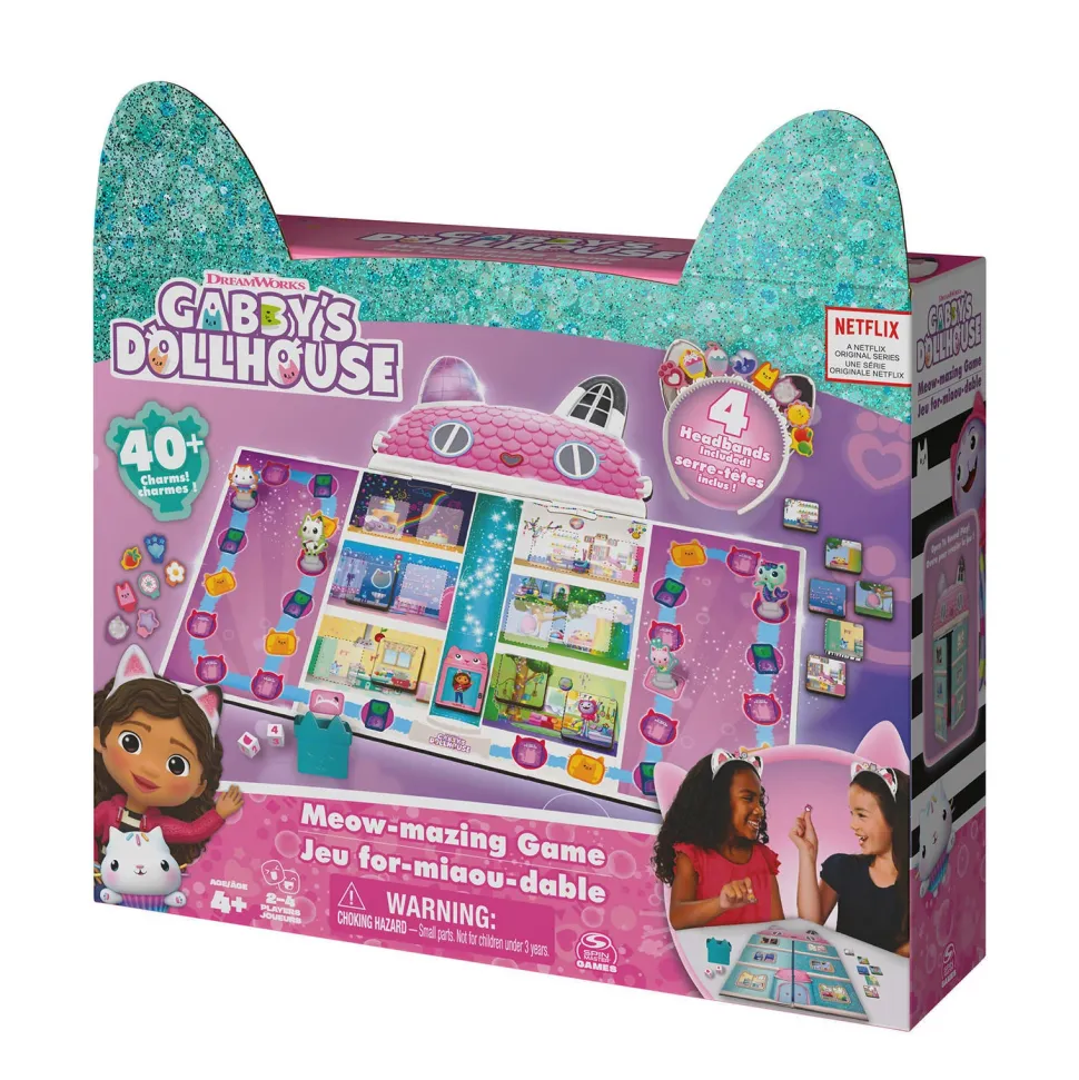 Gabby'S Dollhouse Gabby'S Poppenhuis Gabby'S Bordspel Met 4 Kattenoren-Haarbanden