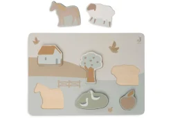 Jollein Houten Puzzel 28X10X2Cm Farm Houten Legpuzzel 6 Stukjes