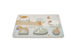 Jollein Houten Puzzel 28X10X2Cm Farm Houten Legpuzzel 6 Stukjes