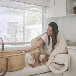 Koeka Oslo Plaid Wafel/Teddy 140X200 Cm Natural/Pebble (140X200 Cm)