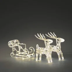 Konstsmide Acryl Rendieren Met Slee (Tuin) (Dimbaar)(42X70 Cm) (96 Led)