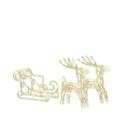 Konstsmide Acryl Rendieren Met Slee (Tuin) (Dimbaar)(42X70 Cm) (96 Led)