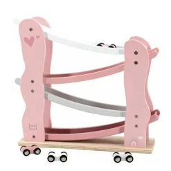 Label Label Wood Houten Auto Glijbaan Roze