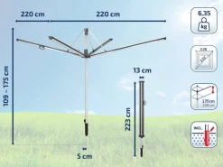 Leifheit Droogmolen Linomatic Plus 600 Incl. Bodemhuls - 60 M