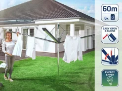 Leifheit Droogmolen Linomatic Plus 600 Incl. Bodemhuls - 60 M