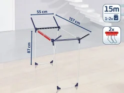 Leifheit Droogrek Pegasus 150 Solid Slim - 15 M Drooglengte