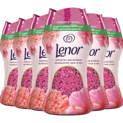 Lenor In-Wash Pioenroos En Hibiscus Geurparels - 6 X 140 Gram