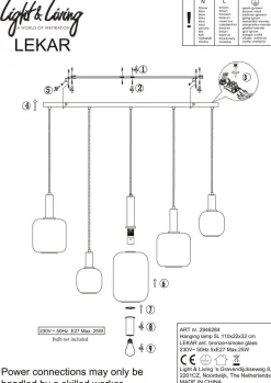 Light & Living Hanglamp Lekar (110X22X32Cm)