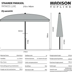 Madison Parasol Patmos (210X140 Cm)