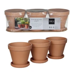 Mica Decorations Bloempot Stan (Set Van 3) - (O13,5X12 Cm)