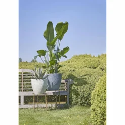 Mica Decorations Bravo Bloempot Rond Lichtgrijs Slate - (H40Xo45 Cm)