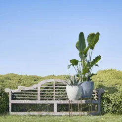 Mica Decorations Bravo Bloempot Rond Lichtgrijs Slate - (H40Xo45 Cm)