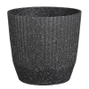 Mica Decorations Rio Bloempot Rond Zwart Terrazzo - (H28Xo31 Cm)