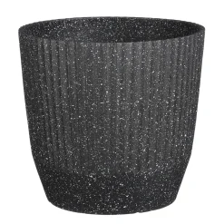 Mica Decorations Rio Bloempot Rond Zwart Terrazzo - (H28Xo31 Cm)