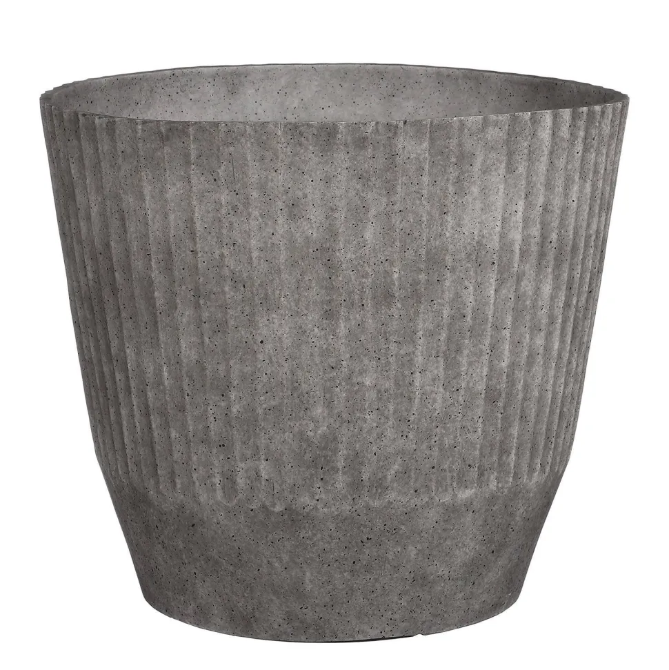 Mica Decorations Rio Bloempot Rond Lichtgrijs - (H33,5Xo37 Cm)