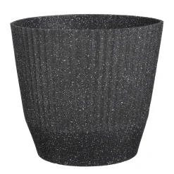 Mica Decorations Rio Bloempot Rond Zwart Terrazzo - (H33,5Xo37 Cm)
