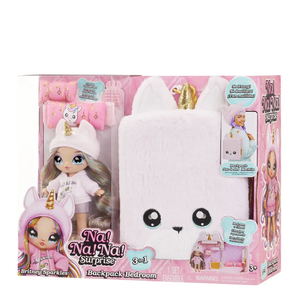 Na! Na! Na! Surprise 3-In-1 Speelset Met Rugzak, Slaapkamer En Britney Sparkles Met Eenhoornthema